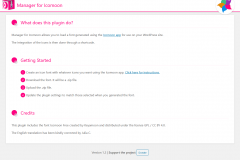 Page d'accueil du plugin