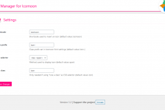 Page de paramétrage du plugin